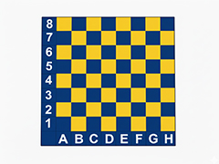 10-03-Kauçuk Karo Bahçe Satrancı Oyun Takımı (Özel Seri /Sarı-Lacivert)